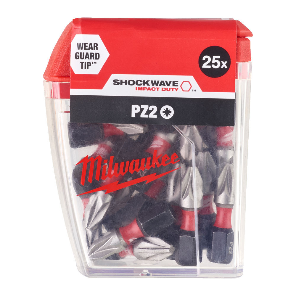 Milwaukee skrutkovací bit Shockwave PZ2 25mm (25ks)