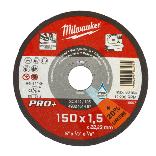 Milwaukee rezný kotúč na tenký kov PRO+ SCS 41 / 150x1,5mm